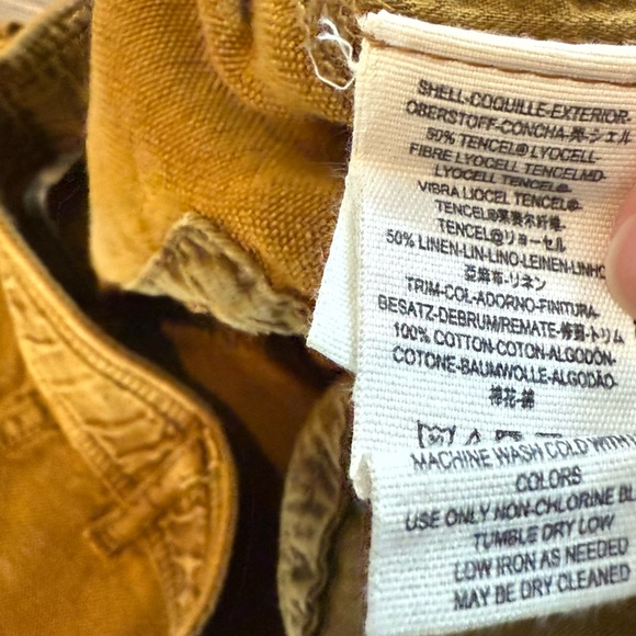 Free People Ochre Linen Pants Size 2 - Picture 6 of 8